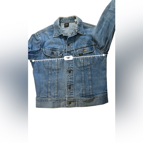 VTG 70s Lee Riders Denim Jean Trucker Jacket PATD 153438 Union Made in USA 36R - Picture 10 of 11